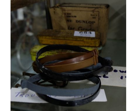 3 puncture repair kits (bicycle), 9 trouser clips & a Dunlop “War Grade” cycle tube “made in Eire” (13)