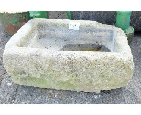 Small Sandstone Trough, rectangular shaped, 23”l x 17”w
