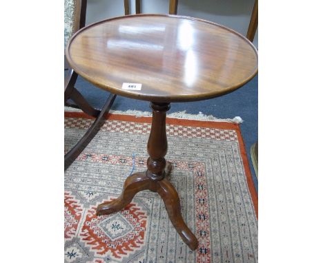 A Late 19th Century Mahogany Wine Table Having a Circular Top and Tripod Base, (Diameter-18").