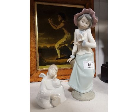 Two Nao Figures of an Angel & a Young Girl with Dove (2).