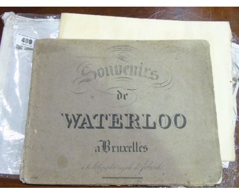 Jobard (Lithographer): Souvenirs de Waterloo a Bruxelles: N.d., circa 1830. 13 lithographic views and large hand-coloured fol