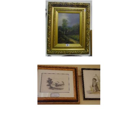 An Early 19th Century Pencil Sketch, monogrammed C.B.F., dated May 9th 1839 & titled Loch Katrine. 15.5 x 21.5cm; with a Past