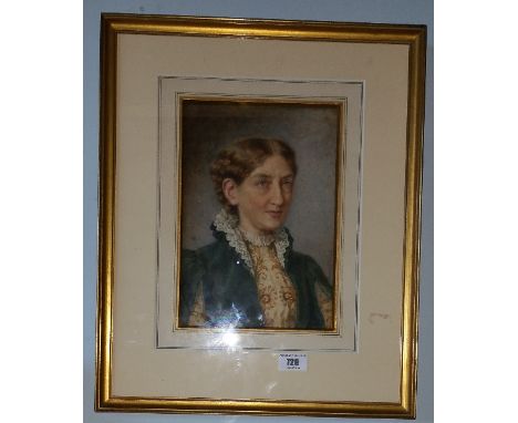 A Portrait Watercolour, signed, inscribed on labels verso, 26 x 18 cm.