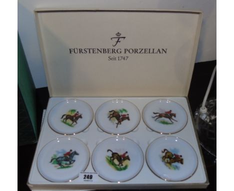 A Boxed Set of Six Hunting Themed Furstenberg Dishes.