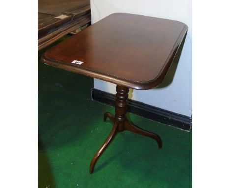 An Early 19th Century Rectangular Tilt Top Wine Table on Tripod Base.