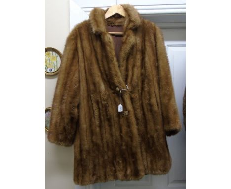 A Three Quarter Length Vintage Two Button Coat, size 12 approx.
