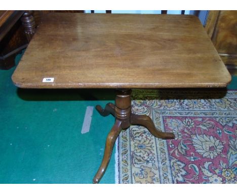 A Victorian Rectangular Tilt-Top Occasional Table on Tripod Stand.