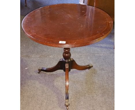 A  Mahogany Inlaid Tripod Table.