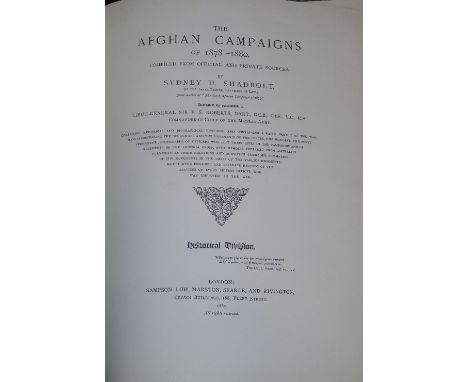 With Original Cameo Photographs: Shadbolt (Sydney H.) The Afghan Campaigns of 1878 - 1880, lg. 4to L. 1882. FIRST EDN., orig.