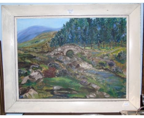An Oil on Board - Pine Forest. Having framing label verso for Art Framing and Bona Crux, Members of The Fine Art Guild, Dubli