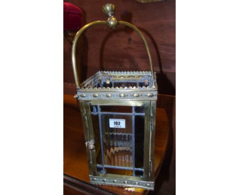 A Victorian Leaded Glass Hall Lantern.