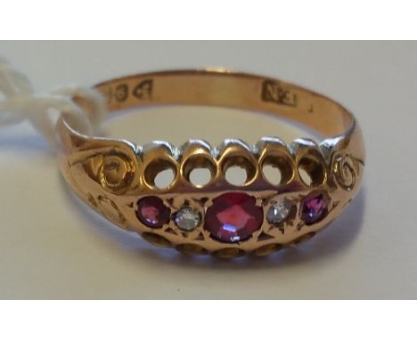 An Antique Ruby and Diamond Ring.