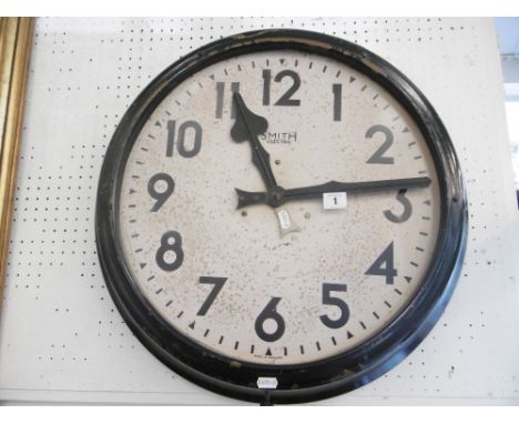 A LARGE 1930'S SMITHS ELECTRIC WALL CLOCK