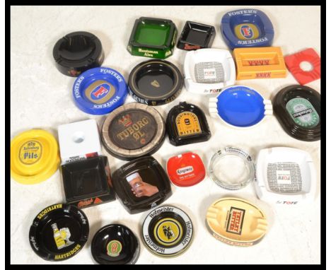 A group of 20th century advertising point of sale pub breweriana ashtrays to include Hofmeister, Guinness, Tetley Bitter, Bas