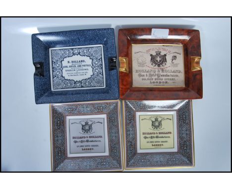 A collection of four ceramic ashtrays by Holland &amp; Holland ' Gun &amp; Rifle Manufacturers 98, New Bond Street, London. E