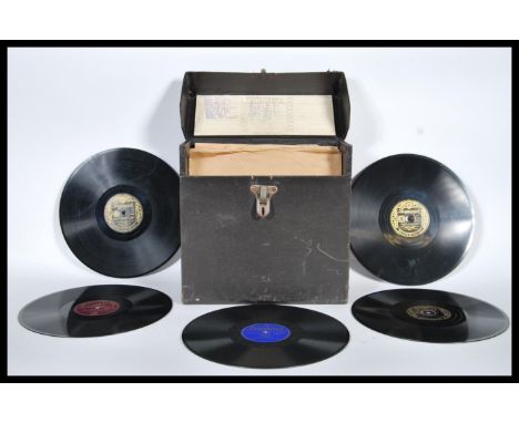 A cased collection of 78 RPM records to include, "Sepia Series" (Selected by Bill Elliott) No.15 If You're a Viper and No.16 