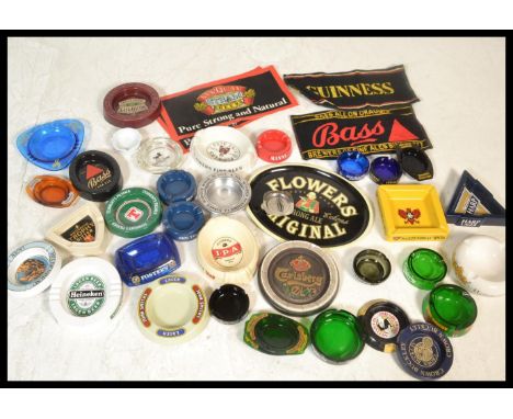 A group of 20th century advertising point of sale pub breweriana ashtrays to include John Smith's, Whitbread Trophy Bitter, G