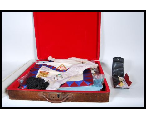A collection of Masonic items pertaining to Letchworth Lodge, to include a silver hallmarked and enamel medal, sashes, books,