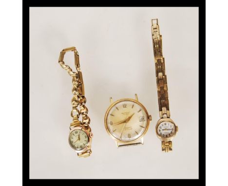 A selection of vintage retro watches to include a Rotary Maximus Automatic 25 Jewels wrist watch having Arabic numerals and s