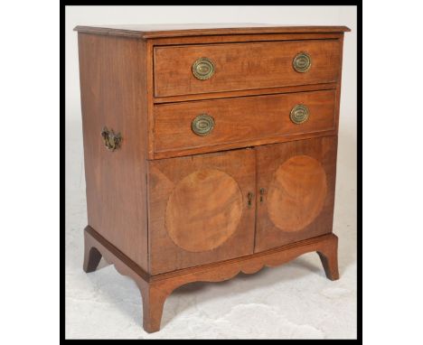 A&nbsp; 19th century George III mahogany chest of drawers / commode being converted to a drinks cabinet with hinged top being