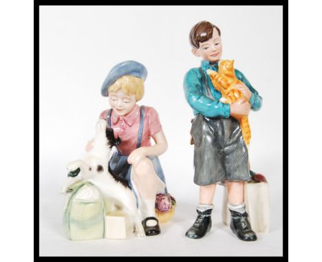 Two Royal Doulton limited edition collectable ceramic figurines to include Welcome Home (415) HN 3299 and The Homecoming ( 24