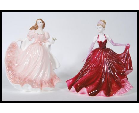 A Coalport Bone China ceramic figurine titled ' Shall We Dance ', produced in a limited edition of 5000,hand decorated modell