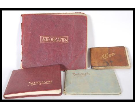 Autograph books: a charming collection of 4x assorted antique / vintage autograph books. All largely filled with local intere