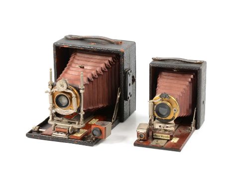 Kodak Eastman no.4 folding plate camera, series D; and a Gundlach Manhattan 'Pocket Wizard I' folding plate camera.