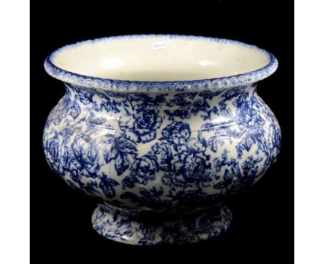 Large Losol ware bowl, together with a pair of blue and white tureens, and other blue and white wares. Quantity of ceramics, 