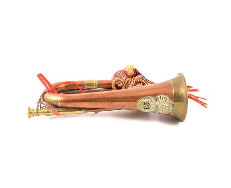 Brass and copper bugle, Royal Welsh Fusiliers.