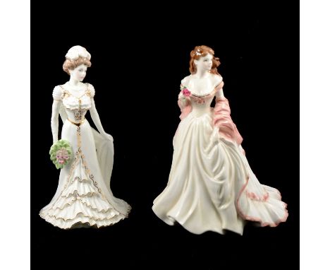 Collection of eight china lady figures, including six Royal Worcester and two Coalport.