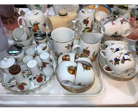 A quantity of Royal Worcester Evesham china; a selection of hand painted china and other teaware 