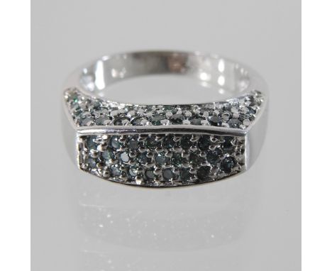 A 14 carat gold diamond ring, boxed