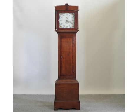 A 19th century longcase clock, with a painted dial, 198cm high