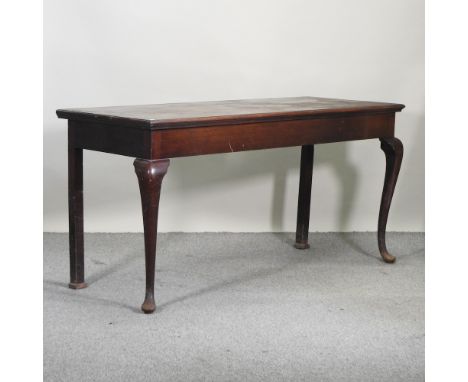 A large 19th century mahogany console table, on cabriole legs, 171cm 