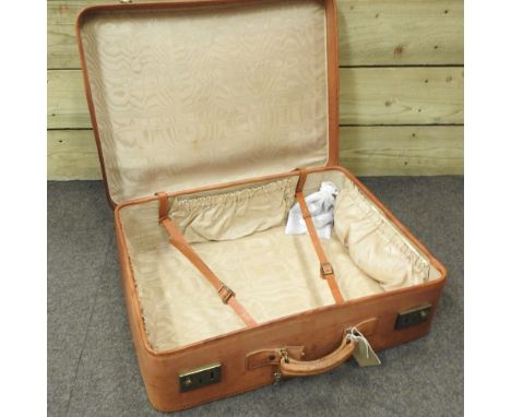A vintage brown leather travelling case, by Aspreys, London, 54cm