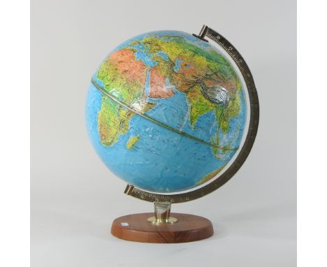 A Phillips mid 20th century terrestrial globe, 42cm high