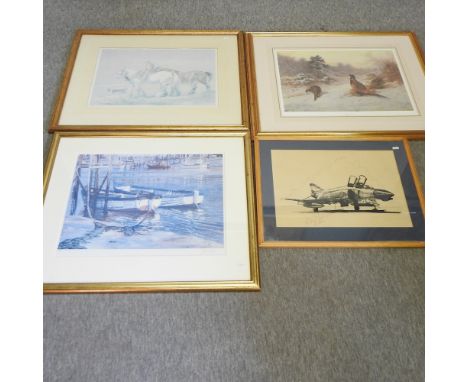 Margaret Glass, limited edition print, 44 x 56cm, together with an Archibald Thorburn print and four other pictures (6)