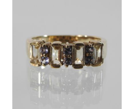 A 9 carat gold topaz ring, boxed
