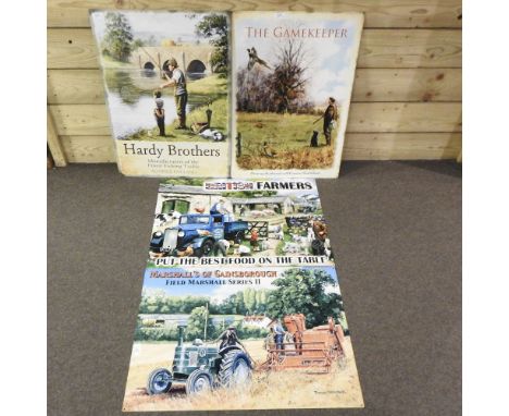 A collection of four decorative enamel wall signs, 70 x 53cm