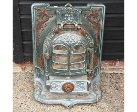 An early 20th century French blue enamel stove, 49cm