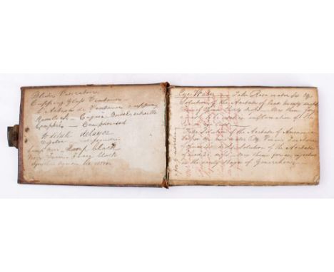 COOKERY/MEDICAL MANUSCRIPT : Pocket manuscript receipt book of 176 pages, Mid-Victorian.