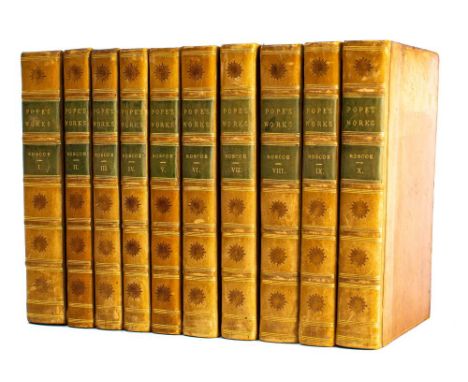 POPE, Alexander - The Works of Alexander Pope ... to which are added, a new life of the Author .... by William Roscoe : 10 vo