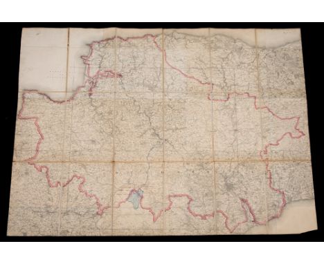 NORTH DEVON WATER :  Large folding Ordnance map coloured in outline, a couple of short tears in the folds no loss, n.d. 