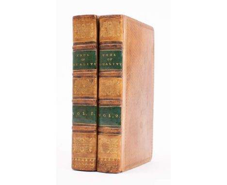 BROOKE, Henry - The Fool of Quality; or the History of Henry Earl of Moreland : 4 vols bound in two, 4 woodcut frontis, nicel