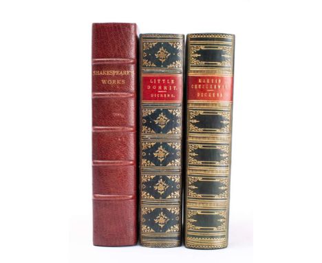 DICKENS, Charles - Little Dorrit :40 plates Illustrated by H. K. Bowne, Attractive half calf, 8vo, Bradbury & Evans, 1857. Wi