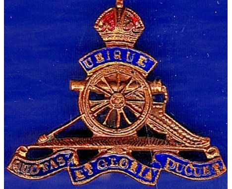 Royal Artillery Sweetheart badge, Brass construction with red and blue enamel. KC