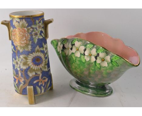 A NORITAKE vase 21cm H, no cracks or chips and a vintage MALING flower display vase, no cracks or chipsApprox 2 pieces