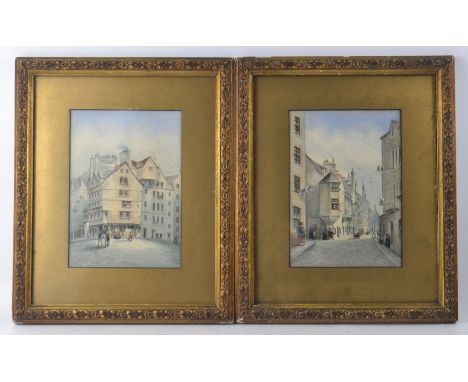 Two vintage colour lithograph style pictures to include OLD T.NELSON BOOK shop, both same sizeW: 12.5cm approx  H: 17.5cm app