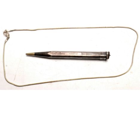 Vintage silver pencil and a necklace